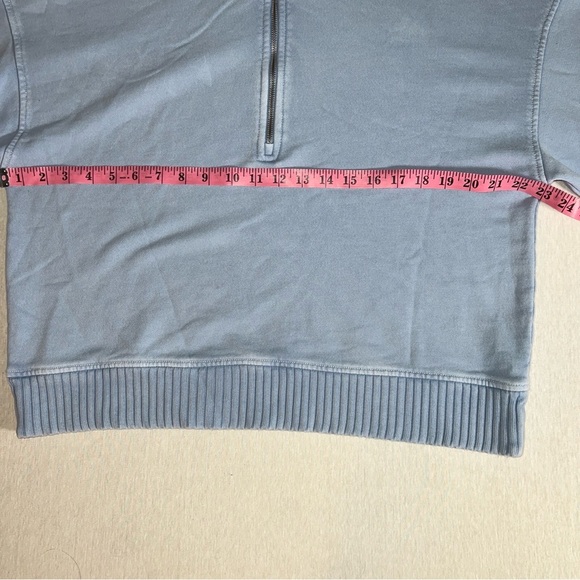Aerie Cotton Blend Baby Blue Bubble Sleeve Pullover Bomber Sweatshirt, Small - Picture 7 of 15